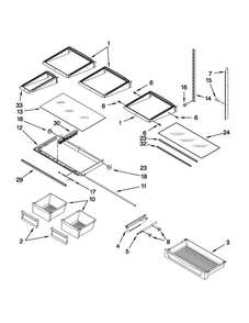 Shelf Parts Diagram and Parts List for MFI2665XEM6  Maytag Refrigerator