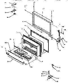 Freezer Door Diagram and Parts List for TX22R2-P1157706W  Amana Refrigerator