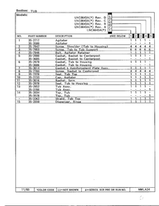 Tub Page 2 Diagram and Parts List for 6643A REV D Norge Washer