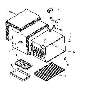 Cabinet Assembly Diagram and Parts List for ART6100E P1142685NE Amana Range