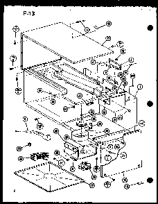 Blower/wiring Harness Diagram and Parts List for RR-1110 P76052-1M Amana Microwave
