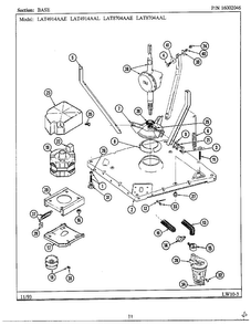 Base Diagram and Parts List for 6349  Maytag Washer