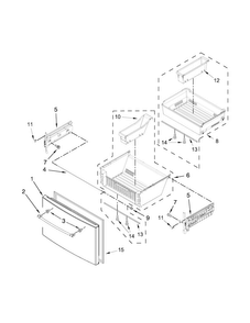 Freezer Door Parts Diagram and Parts List for MFT2574DEM01  Maytag Refrigerator