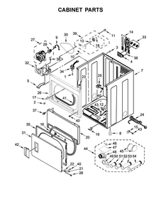 Cabinet Parts Diagram and Parts List for MGDP475EW0  Maytag Dryer