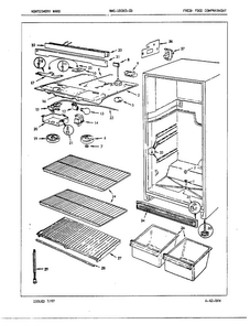 Fresh Food Compartment Diagram and Parts List for 18060A  Admiral Refrigerator