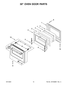 30-Inch Oven Door Parts Diagram and Parts List for TANKMAN50  Maytag Range