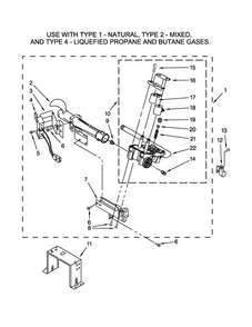 Burner Assembly Diagram and Parts List for MLE20PDCGW0  Maytag Washer Dryer Combo