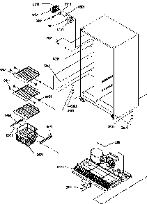 Freezer Shelves & Light Diagram and Parts List for SSD21SL-P1193908WL  Amana Refrigerator