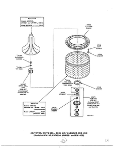 Agitator/drive Bell/seal Kit/washtub And Hub Diagram and Parts List for 6497-LW-9203  Amana Washer