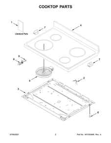 Cooktop Parts Diagram and Parts List for AER6303MFB3  Amana Range