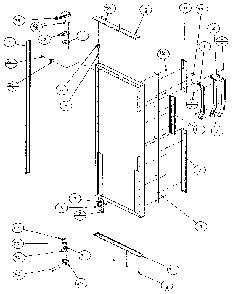 Refrigerator Door, Hinge, And Trim Diagram and Parts List for 36048-P1122102W  Amana Refrigerator