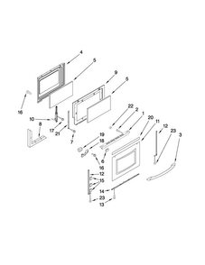 Door Parts Diagram and Parts List for JGR8875RDB1  Jenn-Air Range