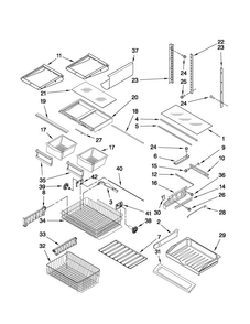 Shelf Parts Diagram and Parts List for JBL2088WEM1  Jenn-Air Refrigerator