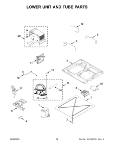 Lower Unit And Tube Parts Diagram and Parts List for JBZFR18IGX10  Jenn-Air Freezer