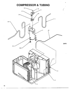 Compressor And Tubing Diagram and Parts List for 5796  Amana Air Conditioner