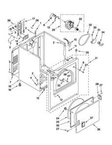 Cabinet Parts Diagram and Parts List for NED4500VQ2  Amana Dryer
