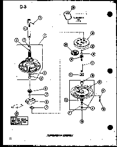 Transmission Assembly Diagram and Parts List for TAA300 P75751-12W Amana Washer