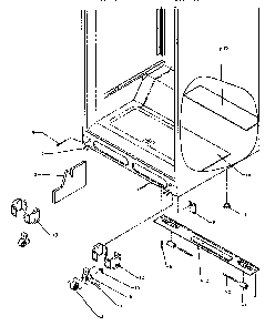 Cabinet Bottom Diagram and Parts List for TR25S5L-P1196401WL  Amana Refrigerator