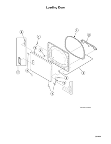 Loading Door Diagram and Parts List for ADE6HRYS177TW01  Speed Queen Dryer
