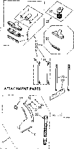 Attachment Parts Diagram and Parts List for 11625930  Kenmore Canister Vacuum