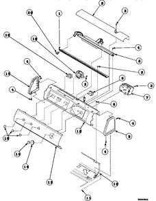 Graphic Panel, Control Mounting Plate And Controls Diagram and Parts List for CW8413W2-PCW8413W2  Crosley Washer