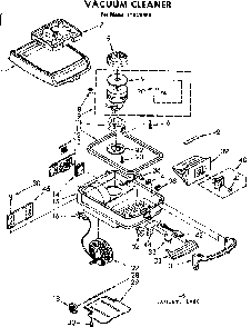 Base Assembly Diagram and Parts List for 11620951  Kenmore Canister Vacuum