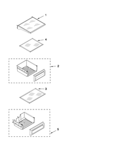 Refrigerator Shelf Parts Diagram and Parts List for JS42PPDUDB14  Jenn-Air Refrigerator