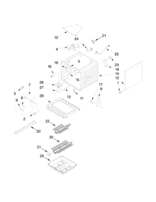 30" Oven Parts Diagram and Parts List for JLRP548WP00  Jenn-Air Range