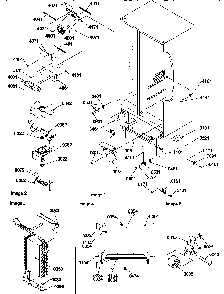 Drain Systems, Rollers, And Evaporator Assy Diagram and Parts List for SRD22S5L-P1190304WL  Amana Refrigerator