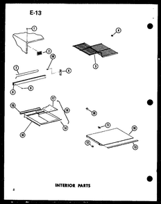 Interior Parts Diagram and Parts List for TL20F-P75288-15W  Amana Refrigerator