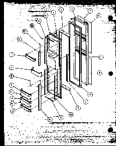 Freezer Door Diagram and Parts List for SBD20MW-P1120201WW  Amana Refrigerator