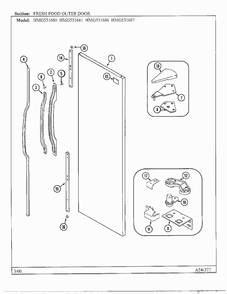 Fresh Food Inner Door Diagram and Parts List for HMG531680  Admiral Refrigerator