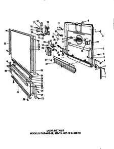 Door Details 4 Diagram and Parts List for DUS-414-19  Maytag Dishwasher