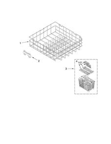 Lower Rack Parts Diagram and Parts List for MDBH979AWS3  Maytag Dishwasher