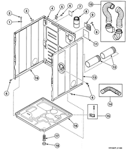 Cabinet Assy Diagram and Parts List for SSG809LF  Speed Queen Dryer