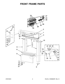 Front Frame Parts Diagram and Parts List for MFS180PAVS  Maytag Washer