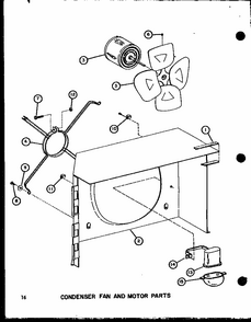 Condenser Fan And Motor Parts Diagram and Parts List for RHA48-003 P55201-50C Amana Air Conditioner