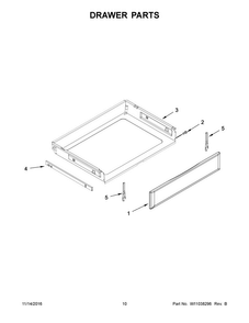 Drawer Parts Diagram and Parts List for MER8650FZ0  Maytag Range