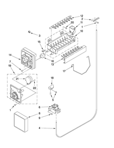Icemaker Parts Diagram and Parts List for ASD2522WRS07  Amana Refrigerator