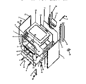 Cabinet Assembly Diagram and Parts List for RBP22AA P1142331NW,L Amana Range