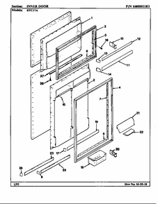 Inner Door Diagram and Parts List for RTC17A-BH26D  Maytag Refrigerator