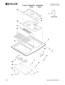 Cooktop Parts Diagram and Parts List for JDS9860BDB21  Jenn-Air Range