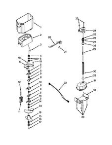 Motor And Ice Container Parts Diagram and Parts List for JCD2395WES01  Jenn-Air Refrigerator