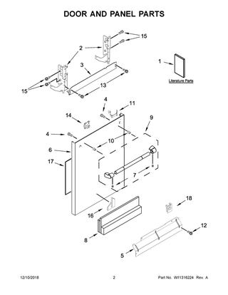 Part Location Diagram of W11320226 Whirlpool HANDLE