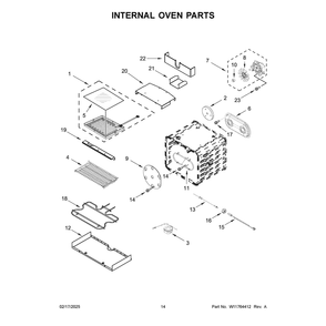 Internal Oven Parts Diagram and Parts List for JPIFC736RL00  Jenn-Air Range