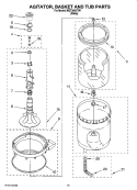 AGITATOR, BASKET AND TUB PARTS Diagram and Parts List for MGT3800TW1  Maytag Washer Dryer Combo