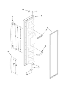 Freezer Door Parts Diagram and Parts List for ASD2522WRD02  Amana Refrigerator