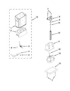 Motor & Ice Container Parts Diagram and Parts List for JS48PPDUDB15  Jenn-Air Refrigerator