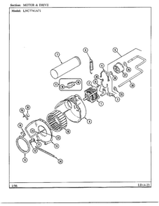 Motor And Drive Diagram and Parts List for 7741A71  Norge Dryer