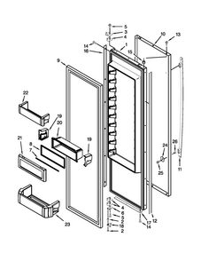 Refrigerator Door Parts Diagram and Parts List for JS42SEDUDW14  Jenn-Air Refrigerator